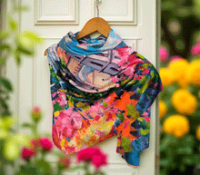Naložite sliko v pregledovalnik galerije, obojestranski ženski šal poletni šali modni sal pisani sali cvetlice prehodni sal viskoza svila barvit ženski šali moda udoben šal mehek obojestranski sal jesenski šal cvetlični ženski šal