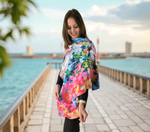 Naložite sliko v pregledovalnik galerije, obojestranski ženski šal poletni šali modni sal pisani sali cvetlice prehodni sal viskoza svila barvit ženski šali moda udoben šal mehek obojestranski sal jesenski šal cvetlični ženski šal