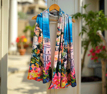 Naložite sliko v pregledovalnik galerije, obojestranski ženski šal poletni šali modni sal pisani sali cvetlice prehodni sal viskoza svila barvit ženski šali moda udoben šal mehek obojestranski sal jesenski šal cvetlični ženski šal