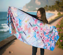 Naložite sliko v pregledovalnik galerije, obojestranski ženski šal poletni šali modni sal pisani sali cvetlice prehodni sal viskoza svila barvit ženski šali moda udoben šal mehek obojestranski sal jesenski šal cvetlični ženski šal