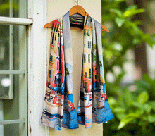 Naložite sliko v pregledovalnik galerije, obojestranski ženski šal poletni šali modni sal pisani sali cvetlice prehodni sal viskoza svila barvit ženski šali moda udoben šal mehek obojestranski sal jesenski šal cvetlični ženski šal