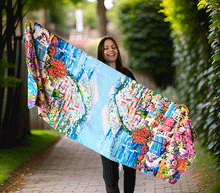 Naložite sliko v pregledovalnik galerije, obojestranski ženski šal poletni šali modni sal pisani sali cvetlice prehodni sal viskoza svila barvit ženski šali moda udoben šal mehek obojestranski sal jesenski šal cvetlični ženski šal