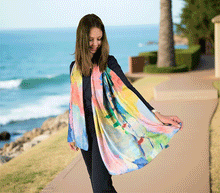 Naložite sliko v pregledovalnik galerije, obojestranski ženski šal poletni šali modni sal pisani sali cvetlice prehodni sal viskoza svila barvit ženski šali moda udoben šal mehek obojestranski sal jesenski šal cvetlični ženski šal