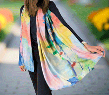 Naložite sliko v pregledovalnik galerije, obojestranski ženski šal poletni šali modni sal pisani sali cvetlice prehodni sal viskoza svila barvit ženski šali moda udoben šal mehek obojestranski sal jesenski šal cvetlični ženski šal