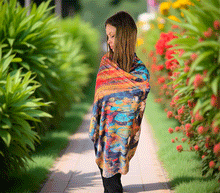 Naložite sliko v pregledovalnik galerije, obojestranski ženski šal poletni šali modni sal pisani sali cvetlice prehodni sal viskoza svila barvit ženski šali moda udoben šal mehek obojestranski sal jesenski šal cvetlični ženski šal