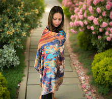 Naložite sliko v pregledovalnik galerije, obojestranski ženski šal poletni šali modni sal pisani sali cvetlice prehodni sal viskoza svila barvit ženski šali moda udoben šal mehek obojestranski sal jesenski šal cvetlični ženski šal