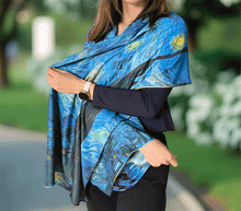 Naložite sliko v pregledovalnik galerije, obojestranski ženski šal poletni šali modni sal pisani sali cvetlice prehodni sal viskoza svila barvit ženski šali moda udoben šal mehek obojestranski sal jesenski šal ženski šal moda zvezde