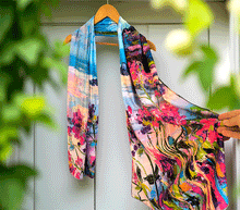 Naložite sliko v pregledovalnik galerije, obojestranski ženski šal poletni šali modni sal pisani sali cvetlice prehodni sal viskoza svila barvit ženski šali moda udoben šal mehek obojestranski sal jesenski šal cvetlični ženski šal moda