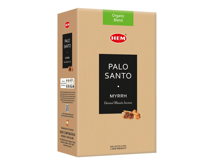 Dišeče palčke Organic Blend Series Palo Santo Myrrh Masala 15g kadilo dišava za dom kadilo za dom disave dišave dišeče palčke za meditacijo naravne dišeče palčke Dišeče palčke