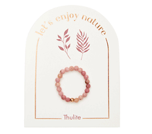 Naložite sliko v pregledovalnik galerije, prstan thulit kristali prstan iz kristalov kristalni prstan nakit kristali elastični prstan elastičen prstan energetski nakit kamen thulit