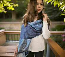 Naložite sliko v pregledovalnik galerije, sal sali šal šali pasmina pašmina ženski šali modni šali zenski sal bombaž viskoza šali lepota mehko jesenski šal zimski šal prehodni šal poletni šali moder modra