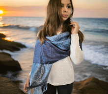 Naložite sliko v pregledovalnik galerije, sal sali šal šali pasmina pašmina ženski šali modni šali zenski sal bombaž viskoza šali lepota mehko jesenski šal zimski šal prehodni šal poletni šali moder modra