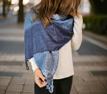 Naložite sliko v pregledovalnik galerije, sal sali šal šali pasmina pašmina ženski šali modni šali zenski sal bombaž viskoza šali lepota mehko jesenski šal zimski šal prehodni šal poletni šali moder modra