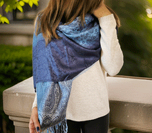 Naložite sliko v pregledovalnik galerije, sal sali šal šali pasmina pašmina ženski šali modni šali zenski sal bombaž viskoza šali lepota mehko jesenski šal zimski šal prehodni šal poletni šali moder modra