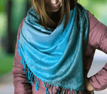 Naložite sliko v pregledovalnik galerije, sal sali šal šali pasmina pašmina ženski šali modni šali zenski sal bombaž viskoza šali lepota mehko jesenski šal zimski šal prehodni šal poletni šali turkiz modra