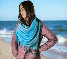 Naložite sliko v pregledovalnik galerije, sal sali šal šali pasmina pašmina ženski šali modni šali zenski sal bombaž viskoza šali lepota mehko jesenski šal zimski šal prehodni šal poletni šali turkiz modra