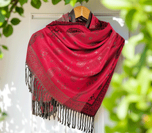 Naložite sliko v pregledovalnik galerije, sal sali šal šali pasmina pašmina ženski šali modni šali zenski sal bombaž viskoza šali lepota mehko jesenski šal zimski šal prehodni šal poletni šali topel sal naravni materiali rdeča