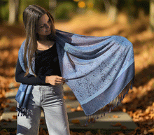 Naložite sliko v pregledovalnik galerije, sal sali šal šali pasmina pašmina ženski šali modni šali zenski sal bombaž viskoza šali lepota mehko jesenski šal zimski šal prehodni šal poletni šali moder modra vzorci