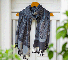 Naložite sliko v pregledovalnik galerije, sal sali šal šali pasmina pašmina ženski šali modni šali zenski sal bombaž viskoza šali lepota mehko jesenski šal zimski šal prehodni šal poletni šali moder modra vzorci