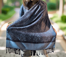 Naložite sliko v pregledovalnik galerije, sal sali šal šali pasmina pašmina ženski šali modni šali zenski sal bombaž viskoza šali lepota mehko jesenski šal zimski šal prehodni šal poletni šali moder modra vzorci