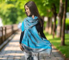 Naložite sliko v pregledovalnik galerije, sal sali šal šali pasmina pašmina ženski šali modni šali zenski sal bombaž viskoza šali lepota mehko jesenski šal zimski šal prehodni šal poletni šali vzorci moder turkiz