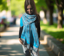 Naložite sliko v pregledovalnik galerije, sal sali šal šali pasmina pašmina ženski šali modni šali zenski sal bombaž viskoza šali lepota mehko jesenski šal zimski šal prehodni šal poletni šali vzorci moder turkiz