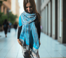 Naložite sliko v pregledovalnik galerije, sal sali šal šali pasmina pašmina ženski šali modni šali zenski sal bombaž viskoza šali lepota mehko jesenski šal zimski šal prehodni šal poletni šali vzorci moder turkiz