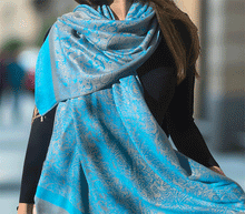 Naložite sliko v pregledovalnik galerije, sal sali šal šali pasmina pašmina ženski šali modni šali zenski sal bombaž viskoza šali lepota mehko jesenski šal zimski šal prehodni šal poletni šali vzorci moder turkiz