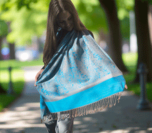 Naložite sliko v pregledovalnik galerije, sal sali šal šali pasmina pašmina ženski šali modni šali zenski sal bombaž viskoza šali lepota mehko jesenski šal zimski šal prehodni šal poletni šali vzorci moder turkiz