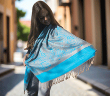Naložite sliko v pregledovalnik galerije, sal sali šal šali pasmina pašmina ženski šali modni šali zenski sal bombaž viskoza šali lepota mehko jesenski šal zimski šal prehodni šal poletni šali vzorci moder turkiz