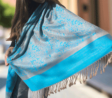 Naložite sliko v pregledovalnik galerije, sal sali šal šali pasmina pašmina ženski šali modni šali zenski sal bombaž viskoza šali lepota mehko jesenski šal zimski šal prehodni šal poletni šali vzorci moder turkiz