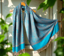 Naložite sliko v pregledovalnik galerije, sal sali šal šali pasmina pašmina ženski šali modni šali zenski sal bombaž viskoza šali lepota mehko jesenski šal zimski šal prehodni šal poletni šali vzorci moder turkiz