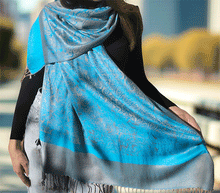 Naložite sliko v pregledovalnik galerije, sal sali šal šali pasmina pašmina ženski šali modni šali zenski sal bombaž viskoza šali lepota mehko jesenski šal zimski šal prehodni šal poletni šali vzorci moder turkiz