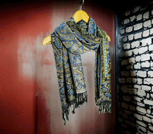 Naložite sliko v pregledovalnik galerije, sal sali šal craz šali pasmina pašmina ženski šali modni šali zenski sal bombaž viskoza šali lepota mehko jesenski šal zimski šal prehodni šal poletni šali črna modra naravni materiali good vibes