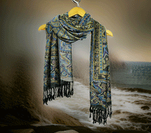 Naložite sliko v pregledovalnik galerije, sal sali šal craz šali pasmina pašmina ženski šali modni šali zenski sal bombaž viskoza šali lepota mehko jesenski šal zimski šal prehodni šal poletni šali črna modra naravni materiali good vibes