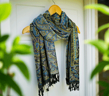 Naložite sliko v pregledovalnik galerije, sal sali šal craz šali pasmina pašmina ženski šali modni šali zenski sal bombaž viskoza šali lepota mehko jesenski šal zimski šal prehodni šal poletni šali črna modra naravni materiali good vibes