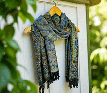 Naložite sliko v pregledovalnik galerije, sal sali šal craz šali pasmina pašmina ženski šali modni šali zenski sal bombaž viskoza šali lepota mehko jesenski šal zimski šal prehodni šal poletni šali črna modra naravni materiali good vibes