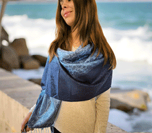 Naložite sliko v pregledovalnik galerije, sal sali šal šali pasmina pašmina ženski šali modni šali zenski sal bombaž viskoza šali lepota mehko jesenski šal zimski šal prehodni šal poletni šali moder modra