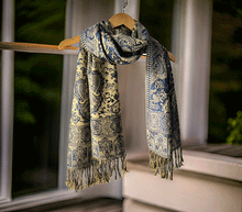 Naložite sliko v pregledovalnik galerije, sal sali šal šali pasmina pašmina ženski šali modni šali zenski sal bombaž viskoza šali lepota mehko jesenski šal zimski šal prehodni šal poletni šali modra bež naravni materiali