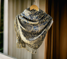 Naložite sliko v pregledovalnik galerije, sal sali šal šali pasmina pašmina ženski šali modni šali zenski sal bombaž viskoza šali lepota mehko jesenski šal zimski šal prehodni šal poletni šali modra bež naravni materiali