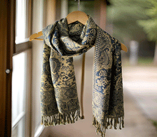 Naložite sliko v pregledovalnik galerije, sal sali šal šali pasmina pašmina ženski šali modni šali zenski sal bombaž viskoza šali lepota mehko jesenski šal zimski šal prehodni šal poletni šali modra bež naravni materiali