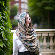 Naložite sliko v pregledovalnik galerije, sal sali šal šali pasmina pašmina ženski šali modni šali zenski sal bombaž viskoza šali lepota mehko jesenski šal zimski šal prehodni šal poletni šali zelena rjava turkiz naravni materiali