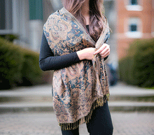 Naložite sliko v pregledovalnik galerije, sal sali šal šali pasmina pašmina ženski šali modni šali zenski sal bombaž viskoza šali lepota mehko jesenski šal zimski šal prehodni šal poletni šali zelena rjava turkiz naravni materiali