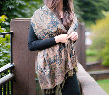 Naložite sliko v pregledovalnik galerije, sal sali šal šali pasmina pašmina ženski šali modni šali zenski sal bombaž viskoza šali lepota mehko jesenski šal zimski šal prehodni šal poletni šali zelena rjava turkiz naravni materiali