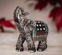 Naložite sliko v pregledovalnik galerije, slon slonček sloncek kip slon sreča sreca rilec navzgor blagostanje slon figura slon