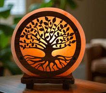 Naložite sliko v pregledovalnik galerije, himalajska solna lučka solna svetilka himalajske solne lucke luč sobna svetilka iz soli negativni ioni zdravje drevo življenja tree of life svetila pakistan