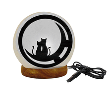 Naložite sliko v pregledovalnik galerije, Himalajska solna lucka mačka naravna oblika astma svetilka elektrosmog solna luc macka madalbal solna svetilka mackehimalajska solna lučka solna luč solna svetilka mačke