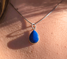 Naložite sliko v pregledovalnik galerije, srebrni obesek 925 lapis lazuli nakit kristal srebro 925 laps lazuli zenski nakit modni nakit kristali obese kristali poldragi kamni talisman