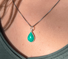 Naložite sliko v pregledovalnik galerije, srebrni obesek 925 malahit nakit kristal srebro 925 malahit zenski nakit modni nakit kristali obesek kristali poldragi kamni talisman