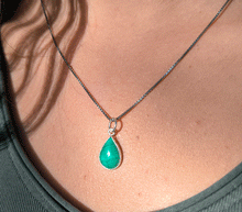 Naložite sliko v pregledovalnik galerije, srebrni obesek 925 malahit nakit kristal srebro 925 malahit zenski nakit modni nakit kristali obesek kristali poldragi kamni talisman